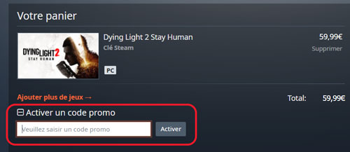 activer votre code de promotion