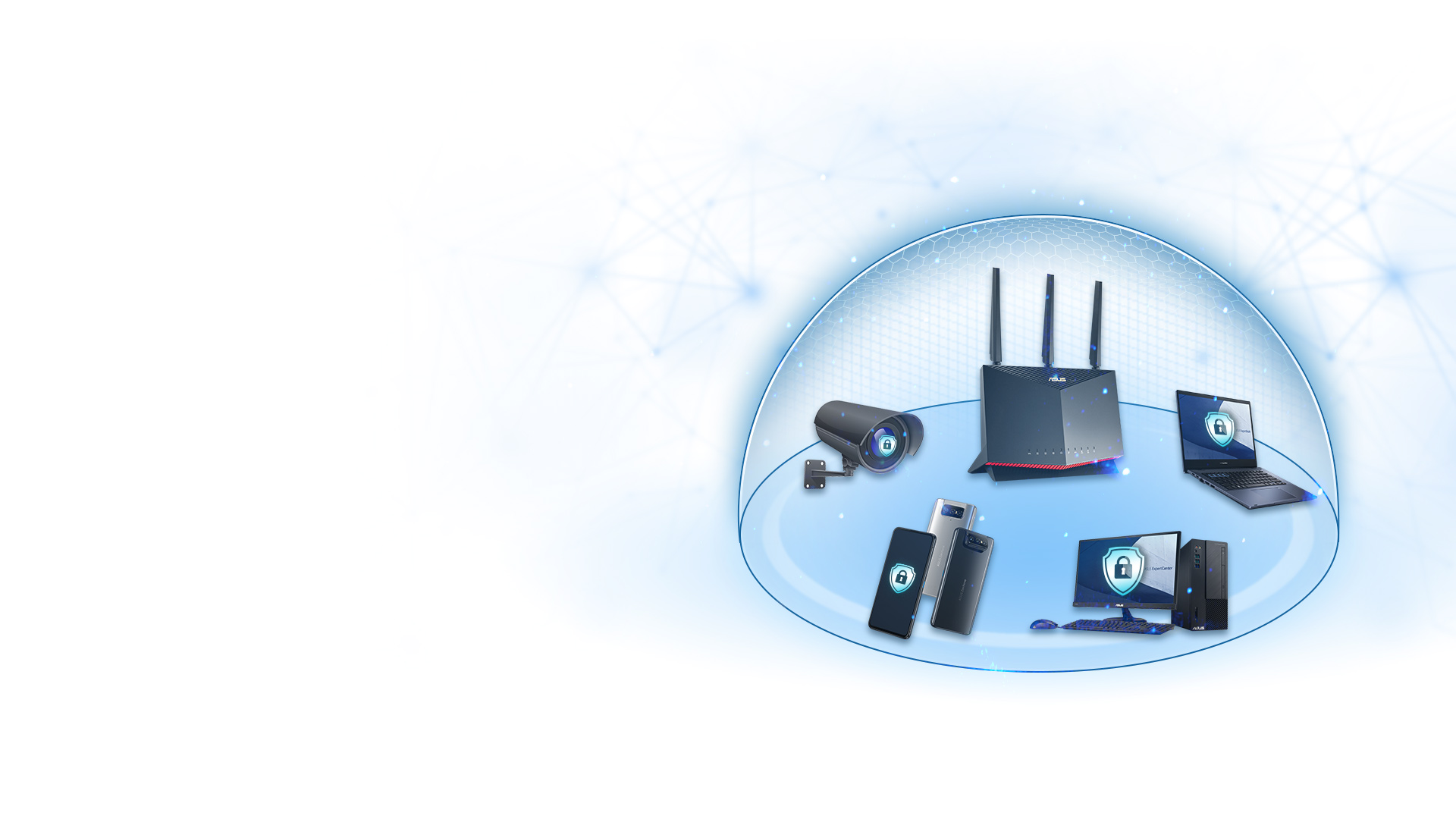 La plupart des routeurs ASUS intègrent la technologie AiProtection développée par Trend Micro™, qui garantit la protection de tous les appareils de votre réseau professionnel.
